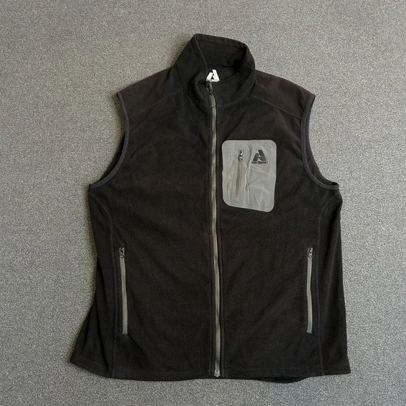 Eddie Bauer First Ascent Vest Mens Large Black Fleece Full Zip Pockets Outdoor - Picture 1 of 12